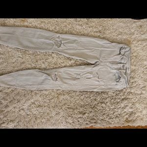 White ripped jeans